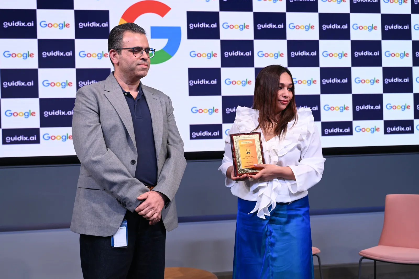 Memento presented in front of the Google × Guidix.ai backdrop